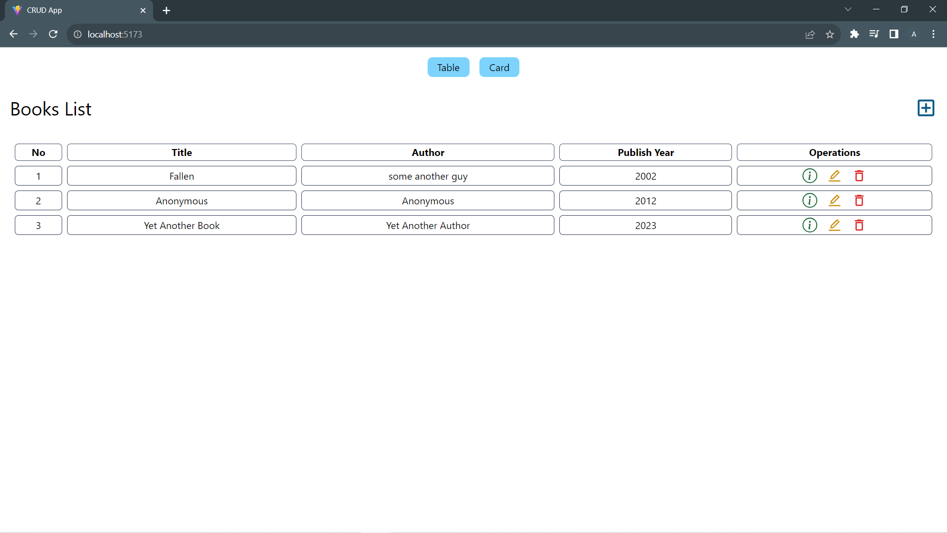 Screenshot of Book Store project