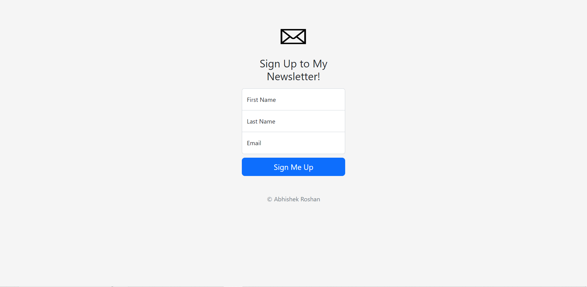 Screenshot of NewsLetter-Signup project