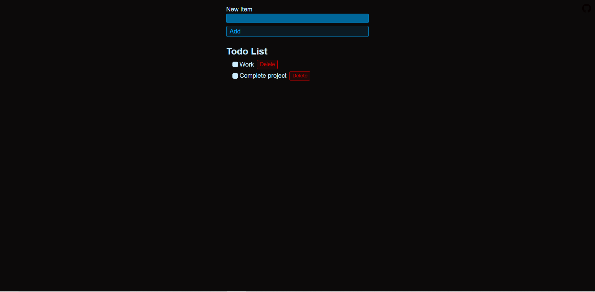 Screenshot of Todo-list project